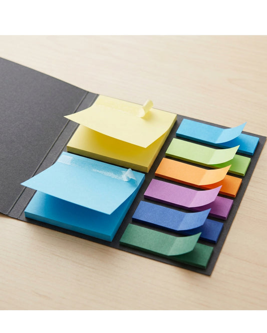 Viroa Sticky Notes and Page Flags Set 8 Pads 250 Sheets Mixed Colours - Lifestyle view