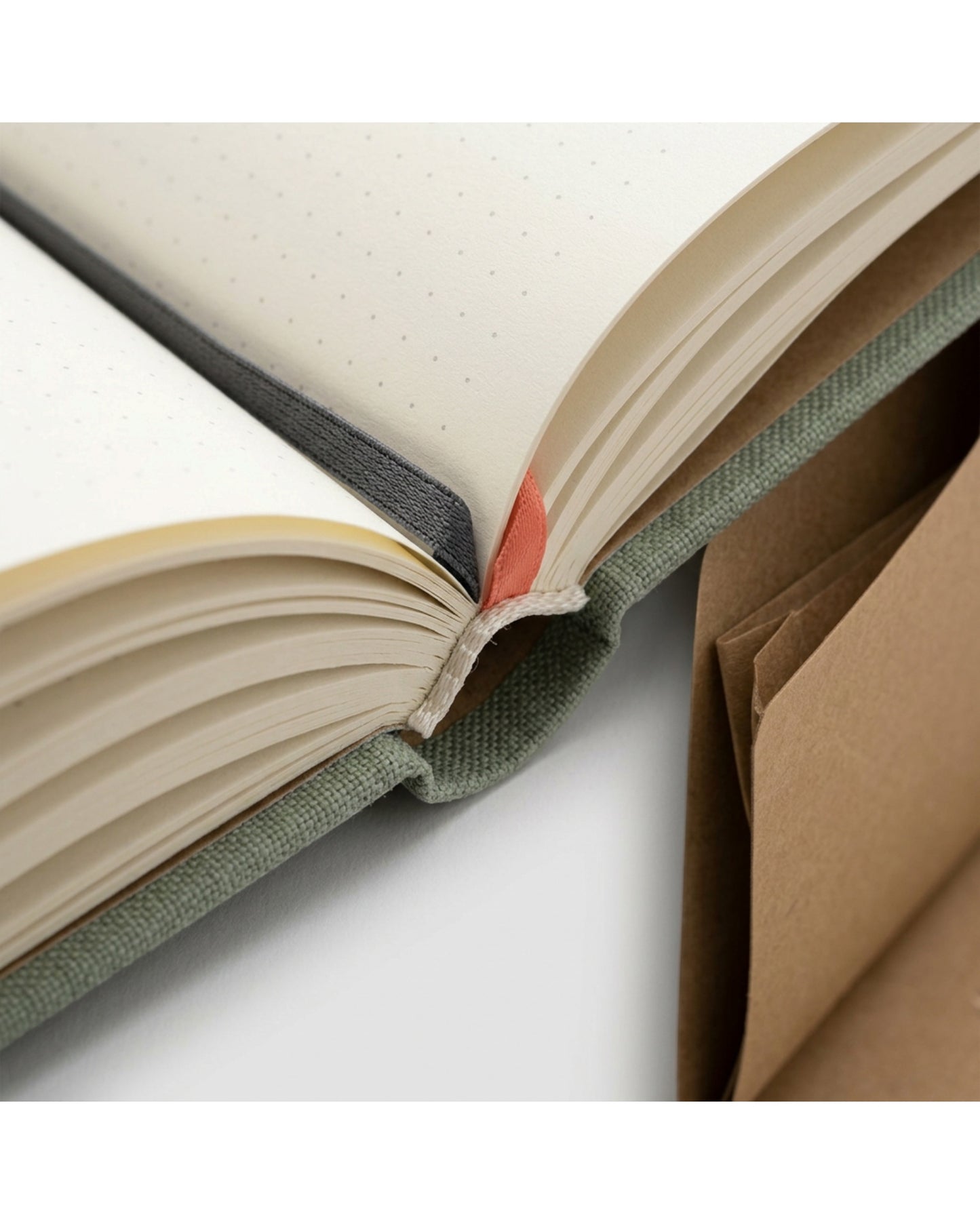 Viroa A5 Dotted Hardcover Notebook 160 Pages Sage - Detail view