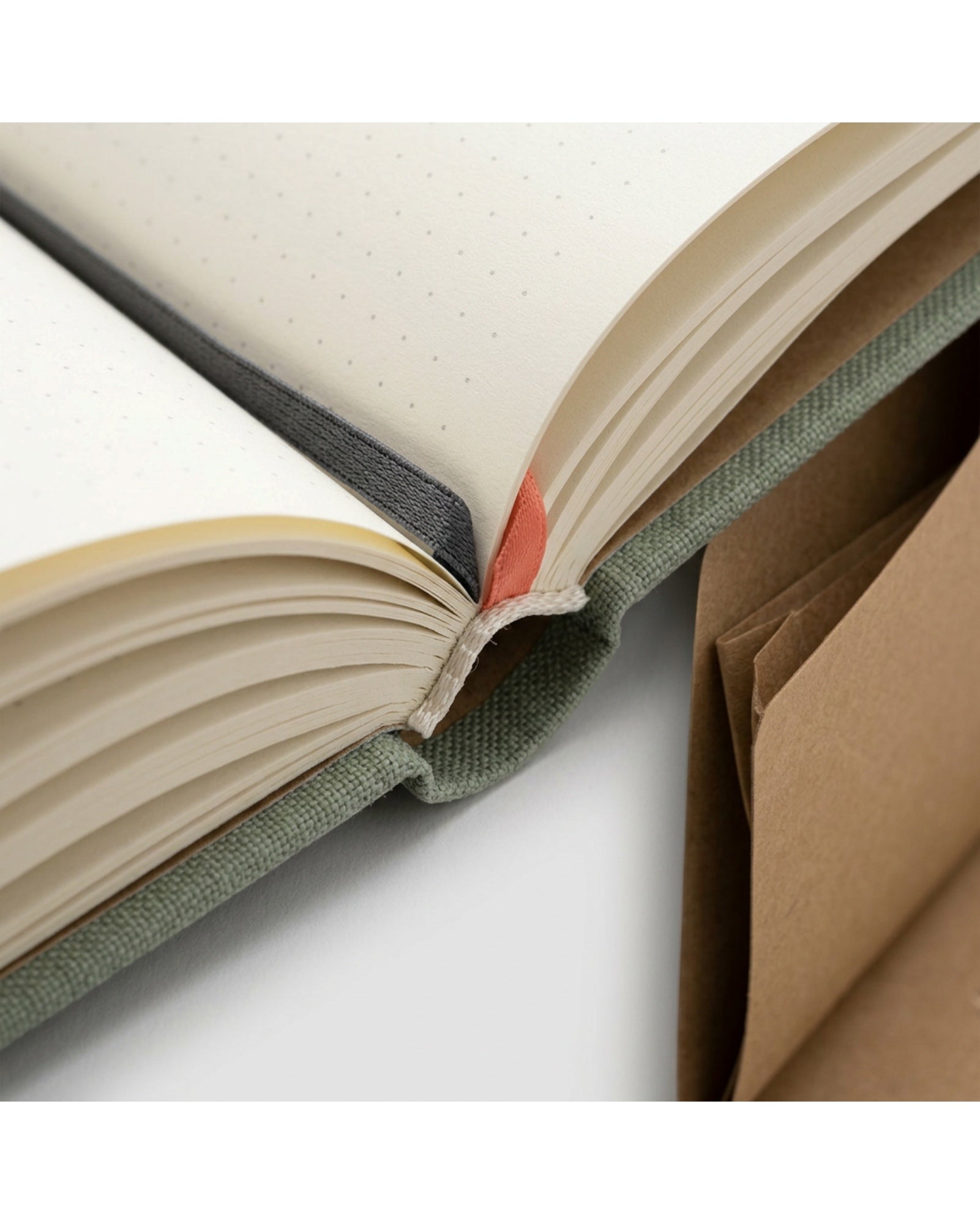 Viroa A5 Dotted Hardcover Notebook 160 Pages Sage - Detail view
