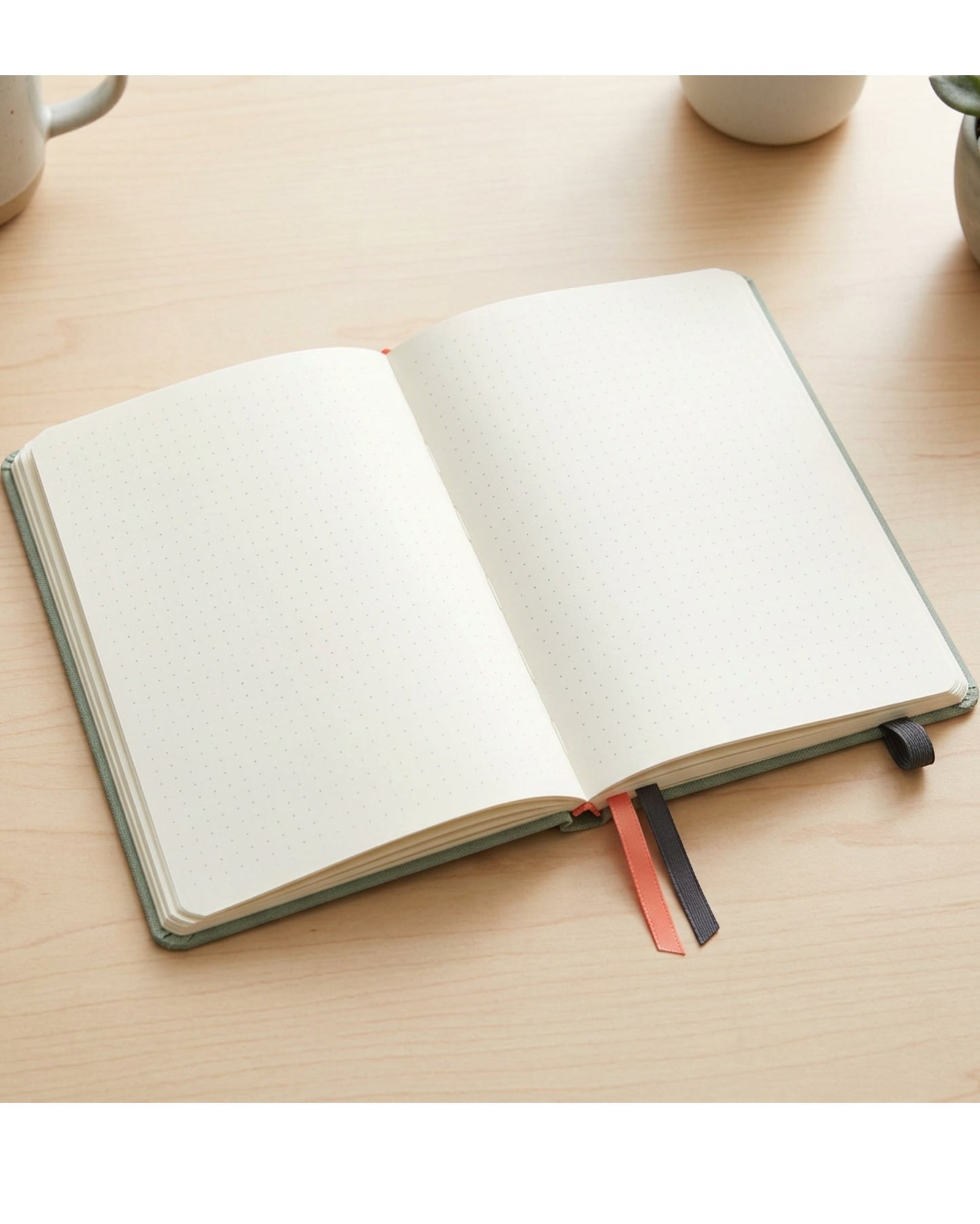 Viroa A5 Dotted Hardcover Notebook 160 Pages Sage - Lifestyle view