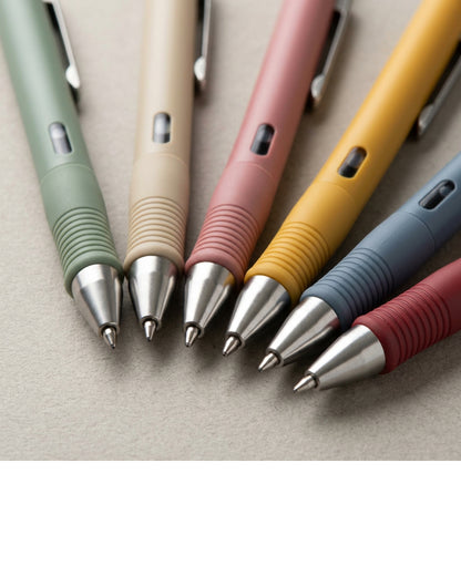 Viroa Retractable Gel Pens Set of 6 0.5 mm Black Ink Mixed Barrels - Detail view
