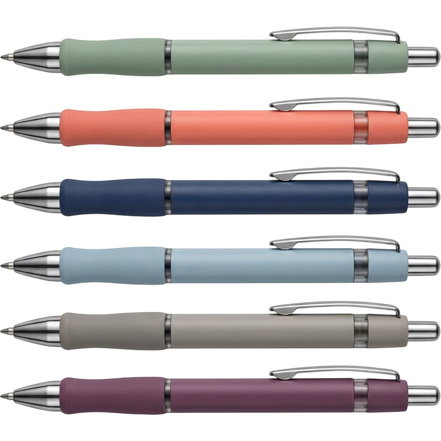 Viroa Retractable Gel Pens Set of 6 0.5 mm Black Ink Mixed Barrels